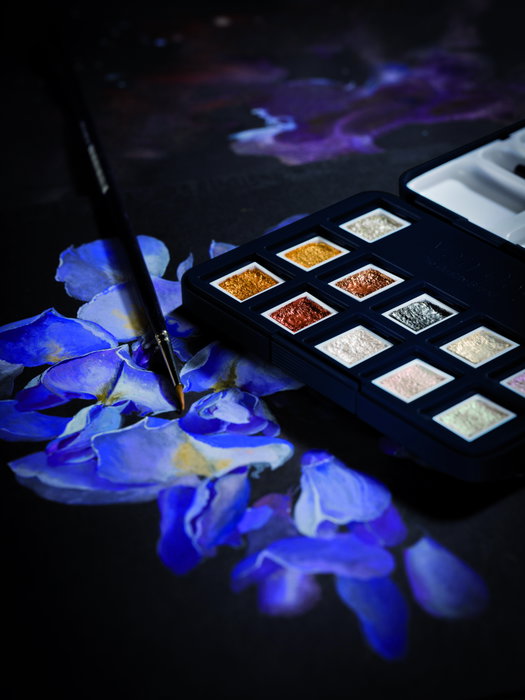 Van Gogh Caja de acuarelas especiales con 12 acuarelas en medias pastillas Van Gogh Caja de acuarelas especiales con 12 acuarelas en medias pastillas